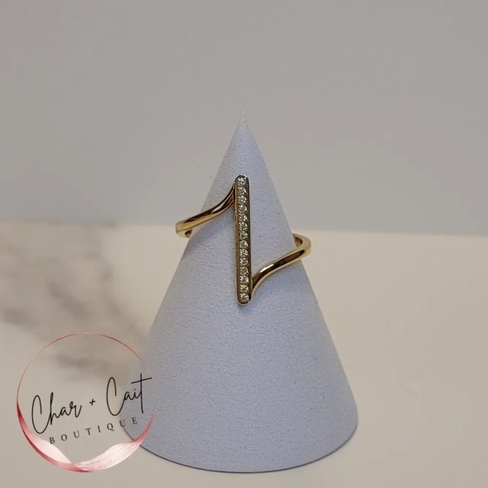 Gold Plated Elegant Geometric Ring Size 9